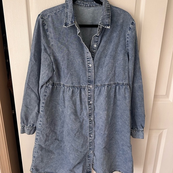 Womens Denim Long Sleeve Dress - Picture 9 of 9